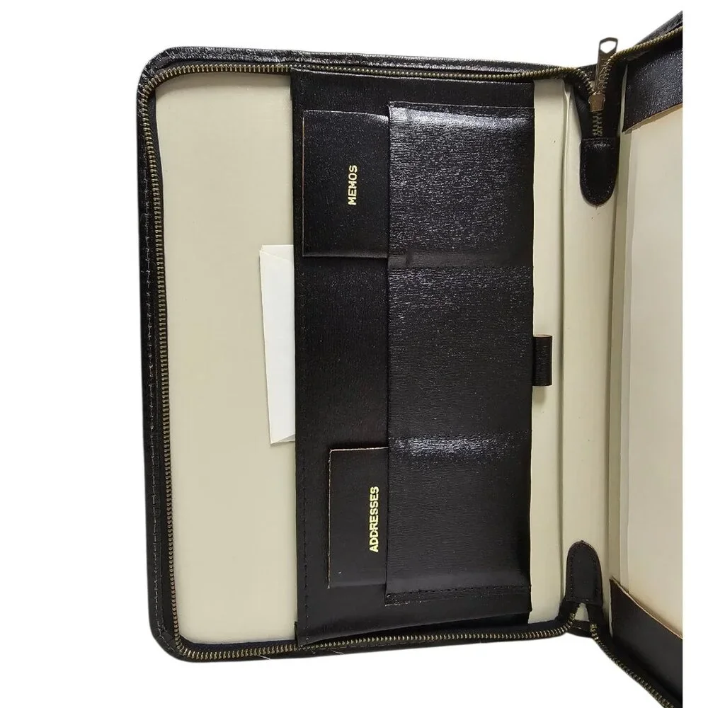 60S - 70S A.M.T. monogrammed black Split Cowhide Portfolio Folder